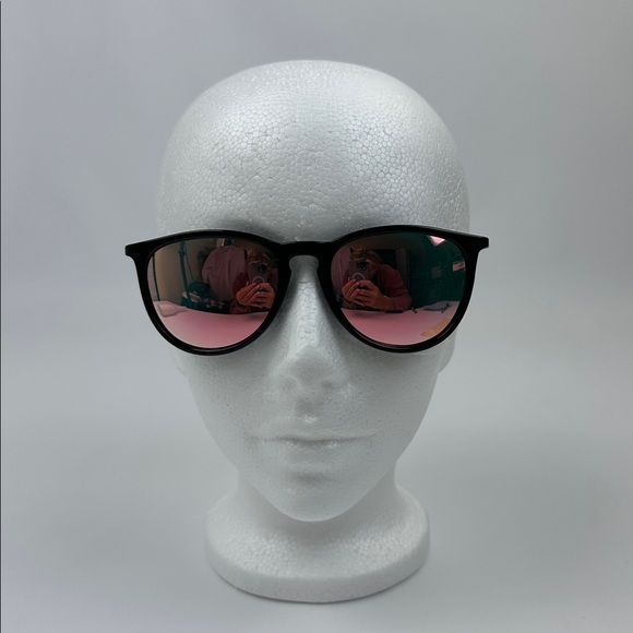 Sunglasses Pink Mirrored Lenses with Black & Silver Tone Frames. Polarized. - Picture 3 of 12